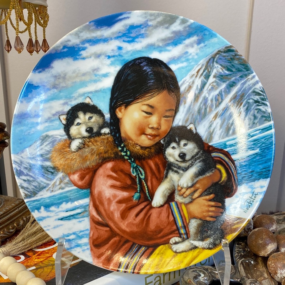 Decorative Plate "Warm Companions" by Renowned Artist Nori Peter, Numbered